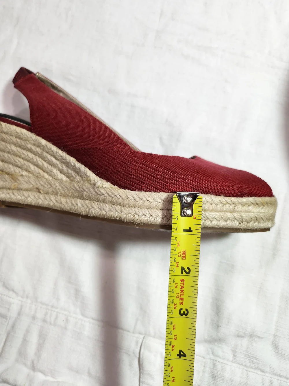 Jessica Simpson Red Canvas Slingback Espadrille Wedge Sandals Size 8
